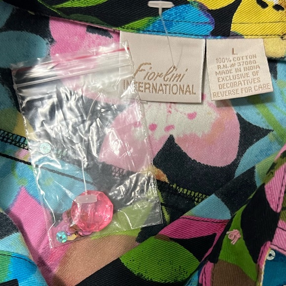 Jacket with Floral Print and Beading by Fiorlini International SZ L NWT - Picture 13 of 13